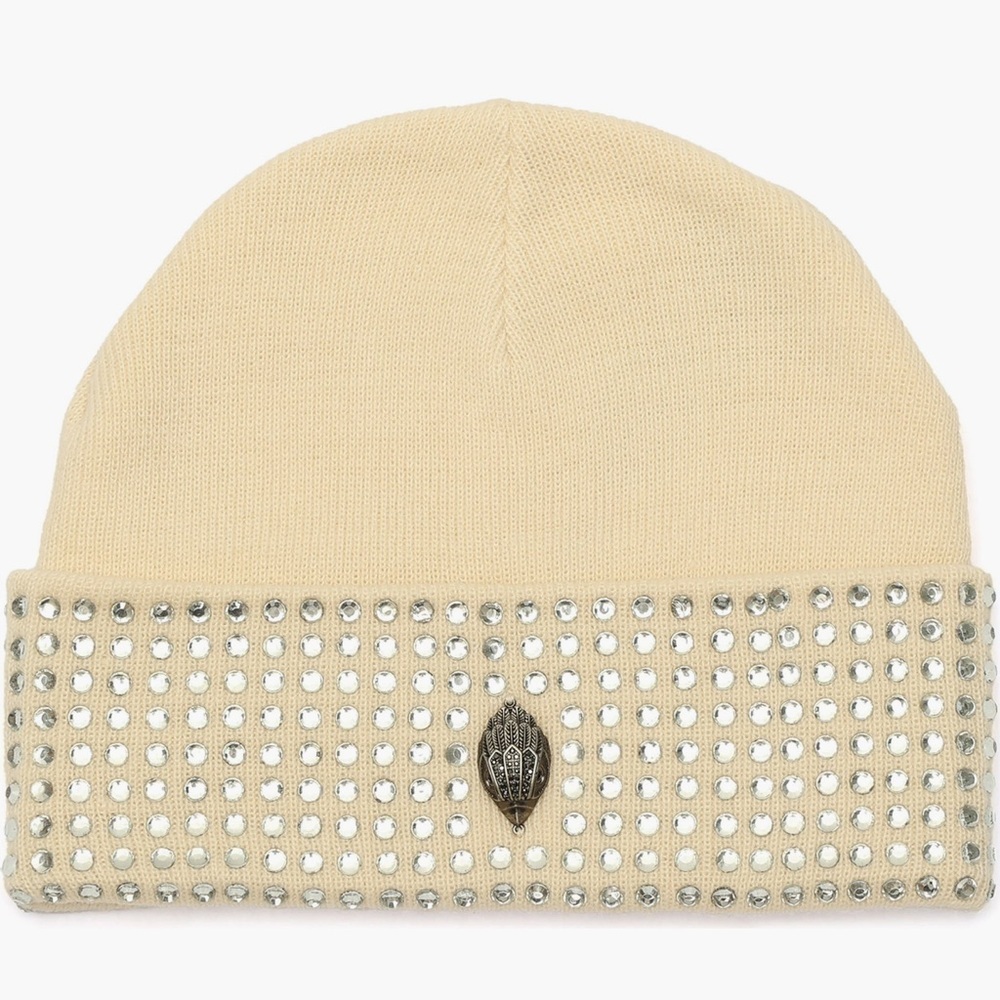 Just Geiger Elegant Cream Beanie with Eagle